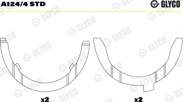 Glyco A124/4 STD - Saiba distantier, arbore cotit www.parts5.com