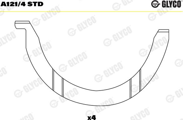 Glyco A121/4 STD - Упорная шайба, коленчатый вал www.parts5.com