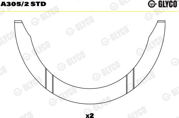 Glyco A305/2 STD - Odstojna podloška, kolenasto vratilo / radilica www.parts5.com