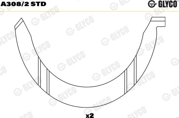 Glyco A308/2 STD - Thrust Washer, crankshaft parts5.com