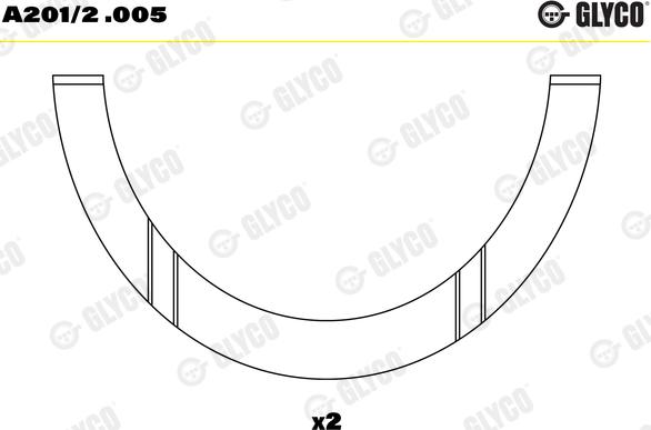 Glyco A201/2 .005 - Distancna plosca, rocicna gred www.parts5.com