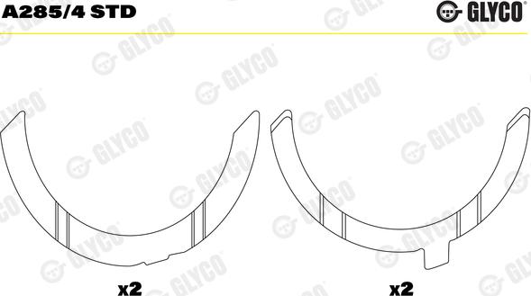 Glyco A285/4 STD - Упорная шайба, коленчатый вал www.parts5.com