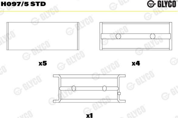 Glyco H097/5 STD - Лагер на коляновия вал www.parts5.com