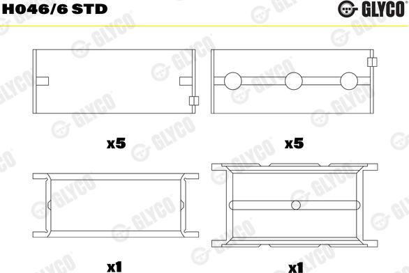 Glyco H046/6 STD - Coussinet de vilebrequin www.parts5.com