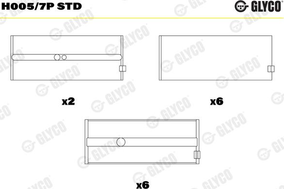 Glyco H005/7P STD - Main Bearings, crankshaft www.parts5.com