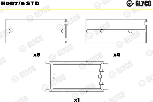 Glyco H007/5 STD - Cojinete de cigüeñal www.parts5.com