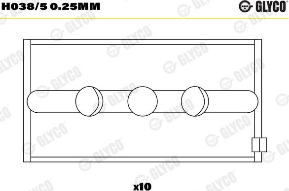 Glyco H038/5 0.25mm - Main Bearings, crankshaft www.parts5.com