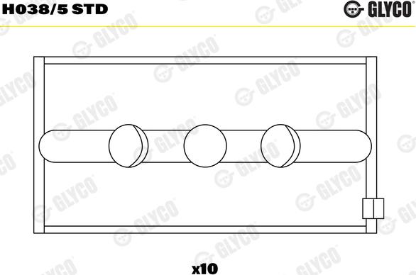 Glyco H038/5 STD - Main Bearings, crankshaft www.parts5.com
