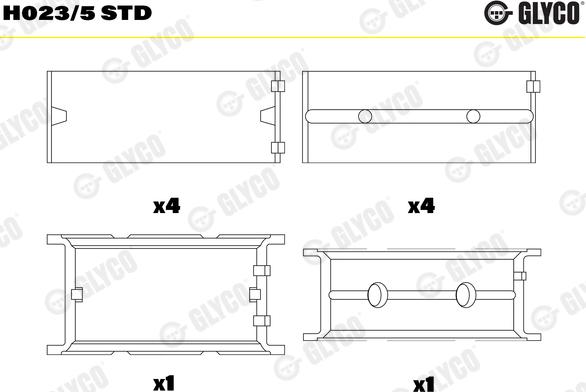 Glyco H023/5 STD - Cojinete de cigüeñal www.parts5.com