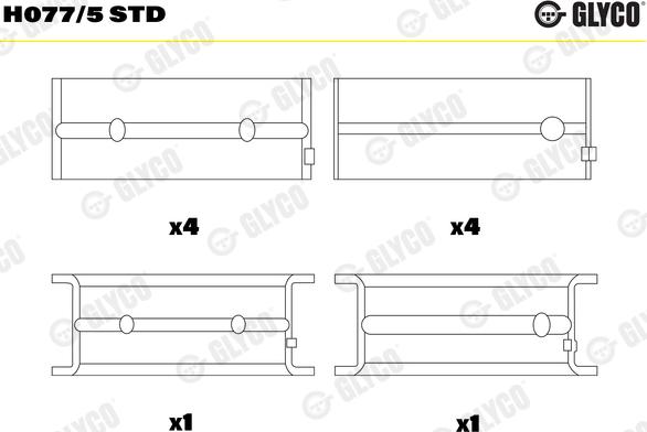 Glyco H077/5 STD - Cuzineti, arbore cotit www.parts5.com