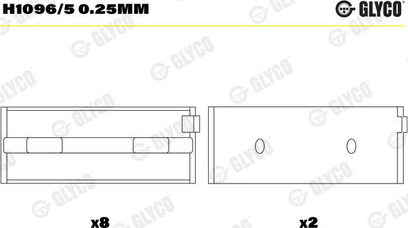 Glyco H1096/5 0.25mm - Cuzineti, arbore cotit www.parts5.com