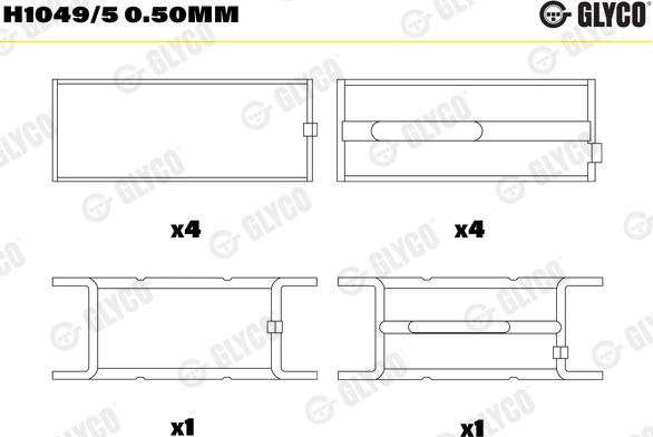 Glyco H1049/5 0.50mm - Krank mili yatağı www.parts5.com