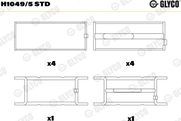 Glyco H1049/5 STD - Main Bearings, crankshaft www.parts5.com