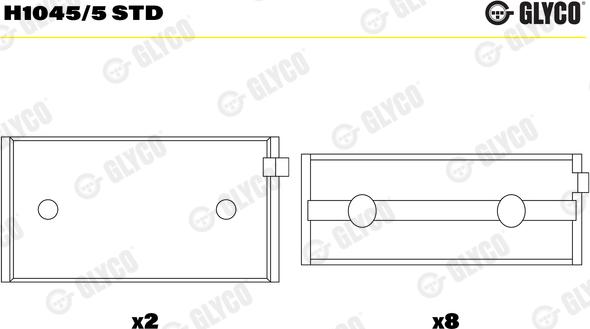 Glyco H1045/5 STD - Main Bearings, crankshaft www.parts5.com