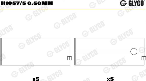 Glyco H1057/5 0.50mm - Kurbelwellenlager www.parts5.com