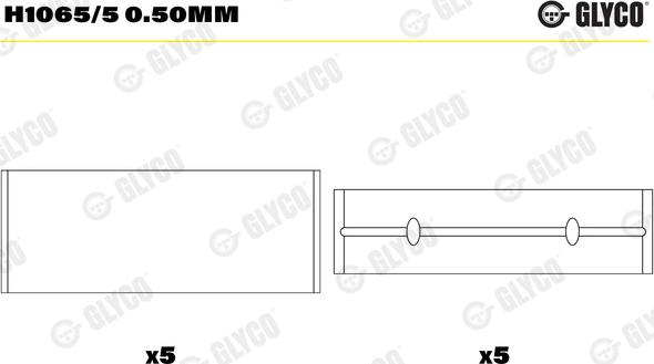 Glyco H1065/5 0.50mm - Főtengelycsapágy www.parts5.com