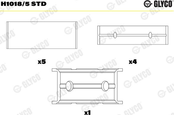 Glyco H1018/5 STD - Cuzineti, arbore cotit www.parts5.com