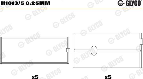 Glyco H1013/5 0.25mm - Ležaj koljenastog vratila www.parts5.com