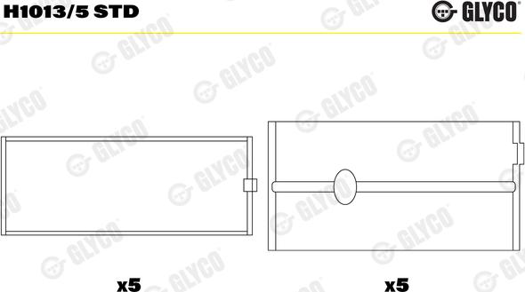 Glyco H1013/5 STD - Ležaj koljenastog vratila www.parts5.com