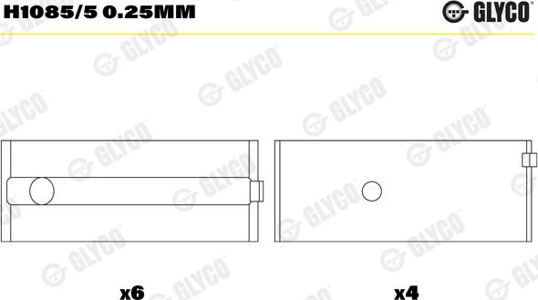 Glyco H1085/5 0.25mm - Cuzineti, arbore cotit www.parts5.com