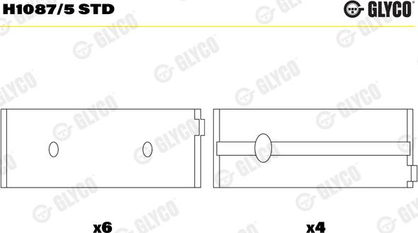 Glyco H1087/5 STD - Kurbelwellenlager www.parts5.com