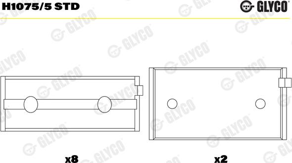 Glyco H1075/5 STD - Κουζινέτα στροφαλοφόρου άξονα www.parts5.com