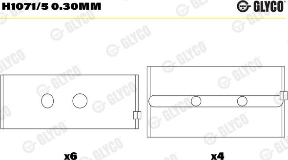 Glyco H1071/5 0.30mm - Main Bearings, crankshaft www.parts5.com