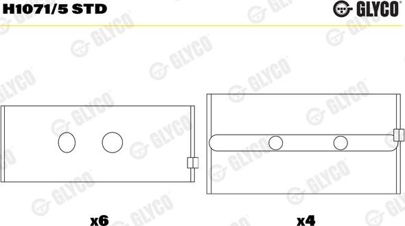 Glyco H1071/5 STD - Main Bearings, crankshaft www.parts5.com