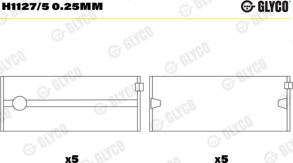 Glyco H1127/5 0.25mm - Cuzineti, arbore cotit www.parts5.com