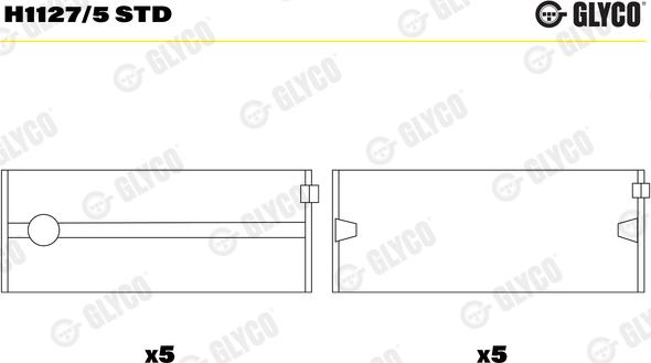 Glyco H1127/5 STD - Cuzineti, arbore cotit www.parts5.com