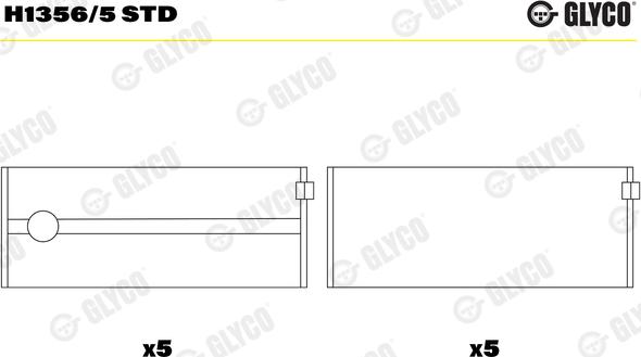 Glyco H1356/5 STD - Main Bearings, crankshaft www.parts5.com