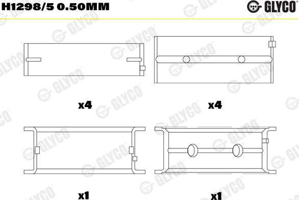 Glyco H1298/5 0.50MM - Cojinete de cigüeñal www.parts5.com