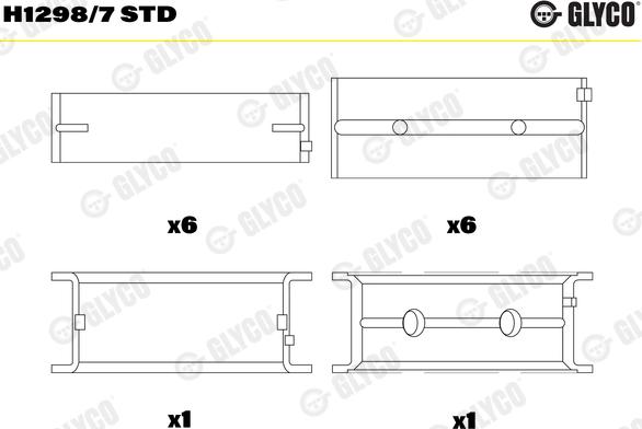 Glyco H1298/7 STD - Main Bearings, crankshaft www.parts5.com