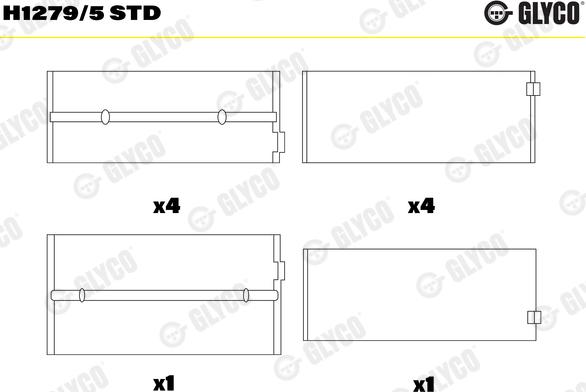 Glyco H1279/5 STD - Main Bearings, crankshaft www.parts5.com