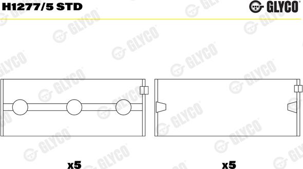 Glyco H1277/5 STD - Main Bearings, crankshaft www.parts5.com