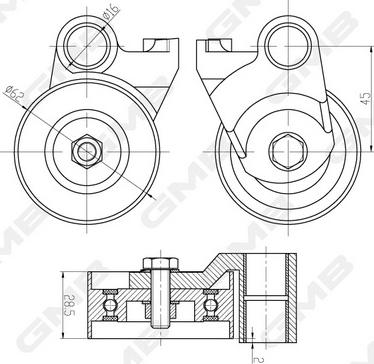 GMB GT90210 - Kiristysrulla, hammashihnat www.parts5.com