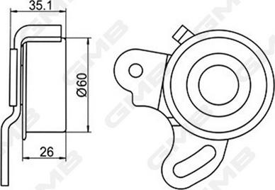 GMB GT10010 - Tensioner, timing belt www.parts5.com