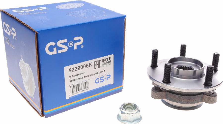 GSP 9329006K - Wheel hub, bearing Kit parts5.com