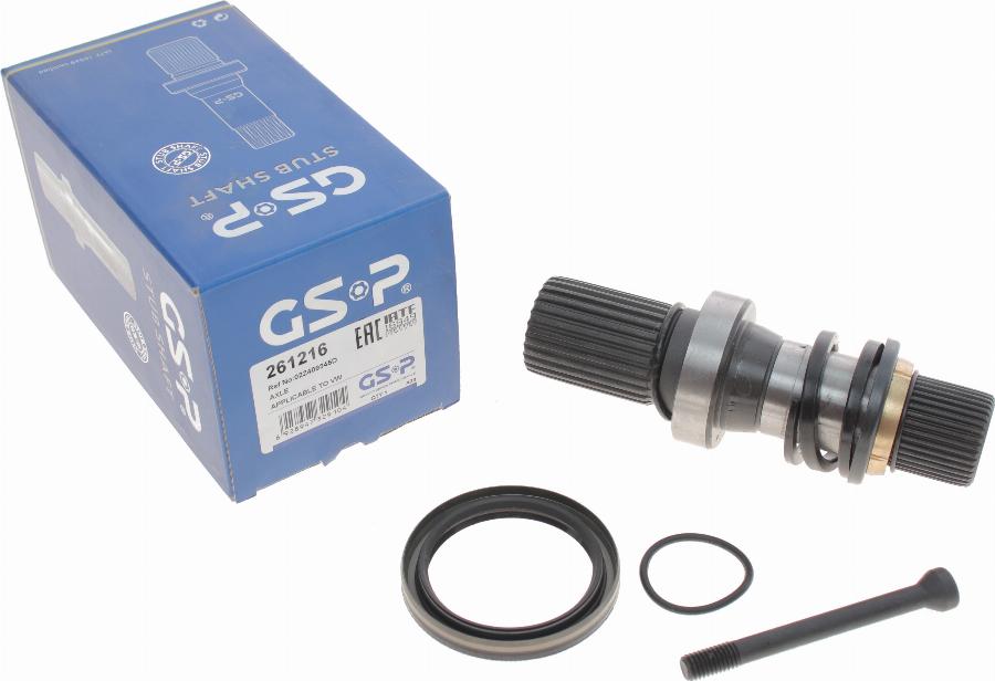 GSP 261216 - Stub Axle, differential www.parts5.com