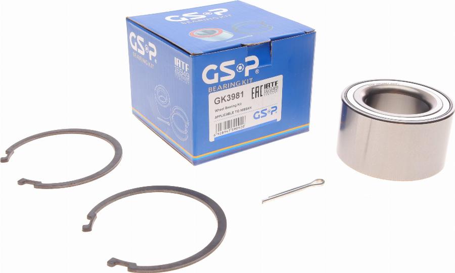 GSP GK3981 - Wheel hub, bearing Kit www.parts5.com