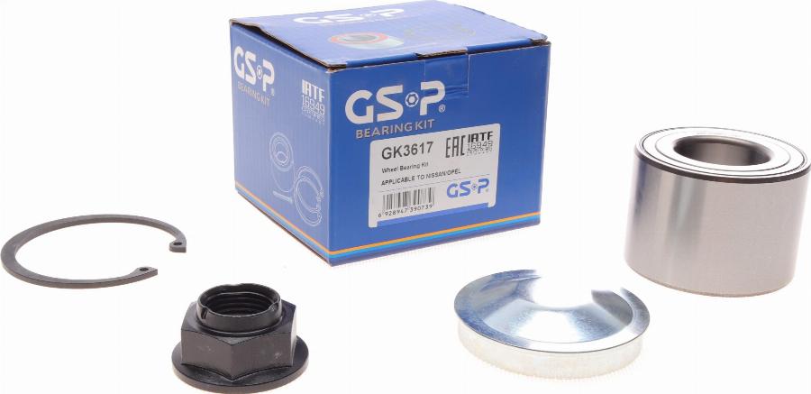 GSP GK3617 - Комплект подшипника ступицы колеса www.parts5.com