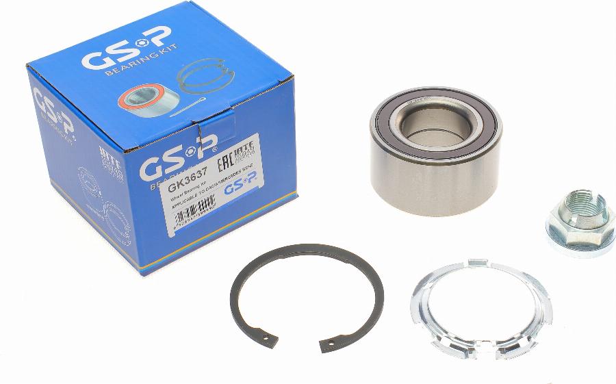 GSP GK3637 - Комплект подшипника ступицы колеса www.parts5.com