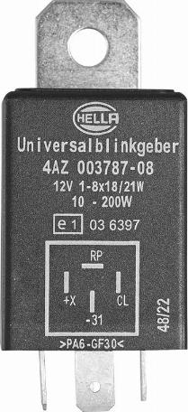 HELLA 4AZ 003 787-081 - Flasher Unit www.parts5.com