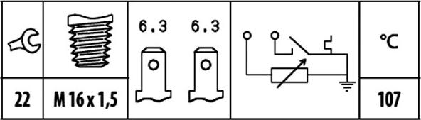 HELLA 6PT 009 309-531 - Senzor, temperatura hladilnega sredstva www.parts5.com