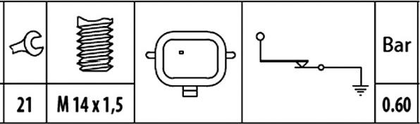 HELLA 6ZL 003 259-401 - Érzékelő, olajnyomás www.parts5.com