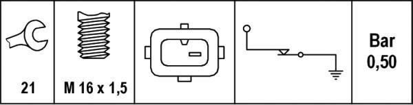 HELLA 6ZL 003 259-591 - Senzor, pritisak ulja www.parts5.com