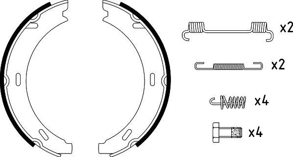 HELLA 8DA 355 050-301 - Set saboti frana, frana de mana www.parts5.com