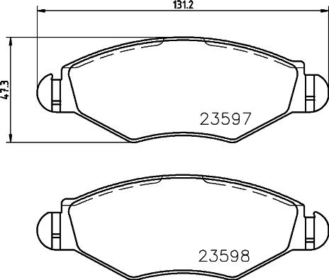 HELLA 8DB 355 009-411 - Тормозные колодки, дисковые, комплект www.parts5.com