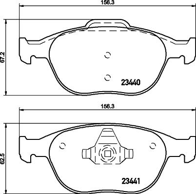 HELLA 8DB 355 009-561 - Bremsbelagsatz, Scheibenbremse www.parts5.com