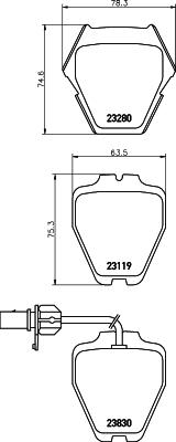 HELLA 8DB 355 009-031 - Zestaw klocków hamulcowych, hamulce tarczowe www.parts5.com